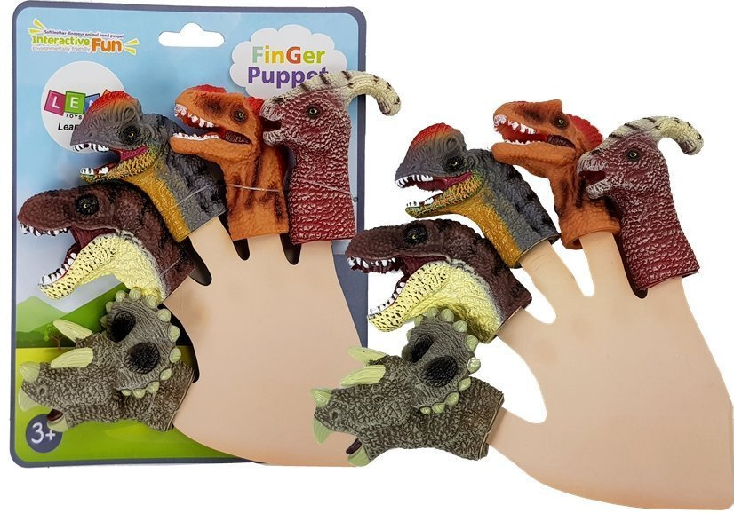 Lėlės ant pirštų dinozaurai, 5 vnt.