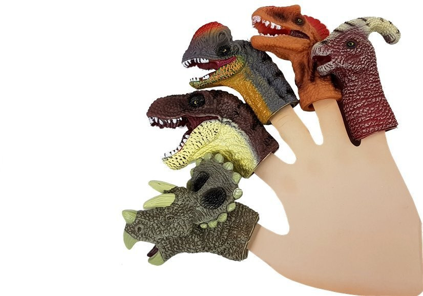Lėlės ant pirštų dinozaurai, 5 vnt.
