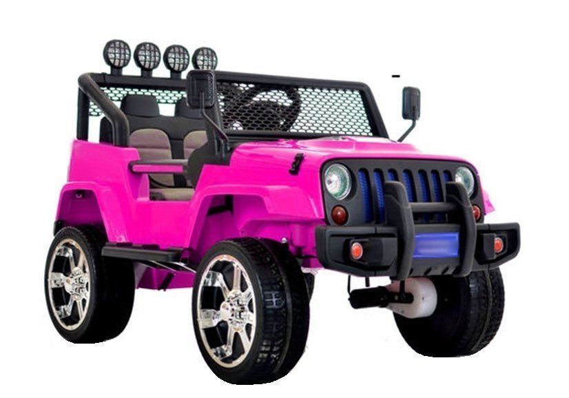 Dvivietis vaikiškas elektromobilis jeep, rožinis