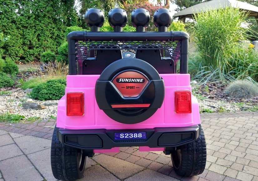 Dvivietis vaikiškas elektromobilis jeep, rožinis