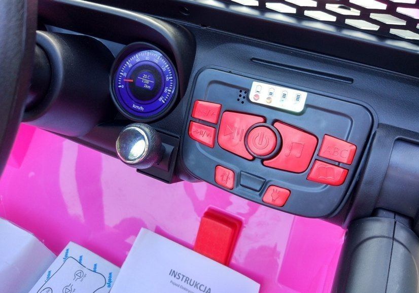 Dvivietis vaikiškas elektromobilis jeep, rožinis