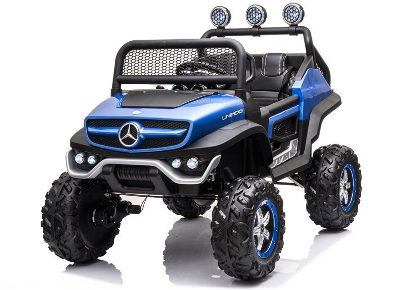 Vienvietis vaikiškas elektromobilis mercedes unimog s, mėlynas