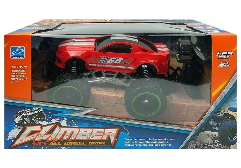 Nuotoliniu būdu valdoma off-road mašina climber, raudona