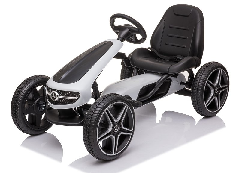Pedalinis kartingas baltas-juodas