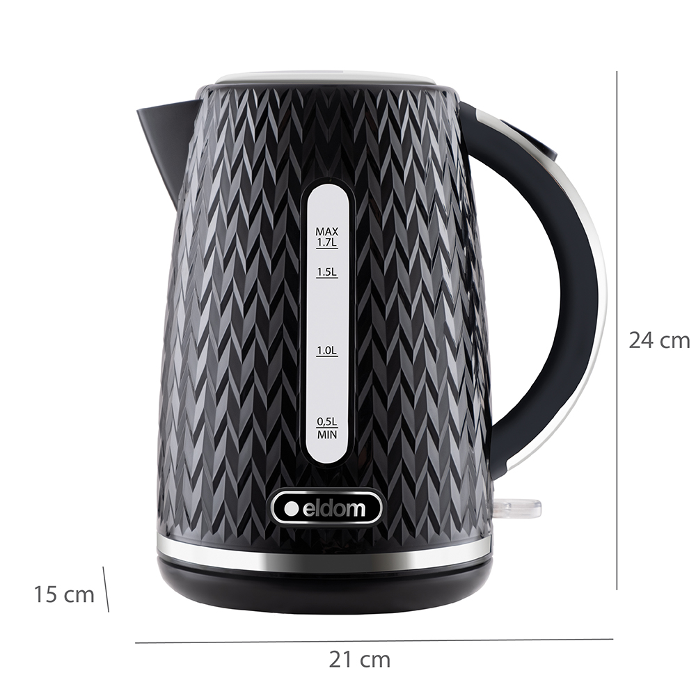 Elektrinis virdulys eldom c260, 1.7 l, juodas