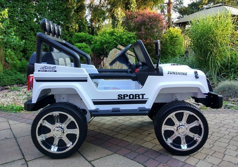 Elektrinis visureigis vaikams jeep s2388, baltas