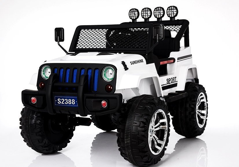Elektrinis visureigis vaikams jeep s2388, baltas