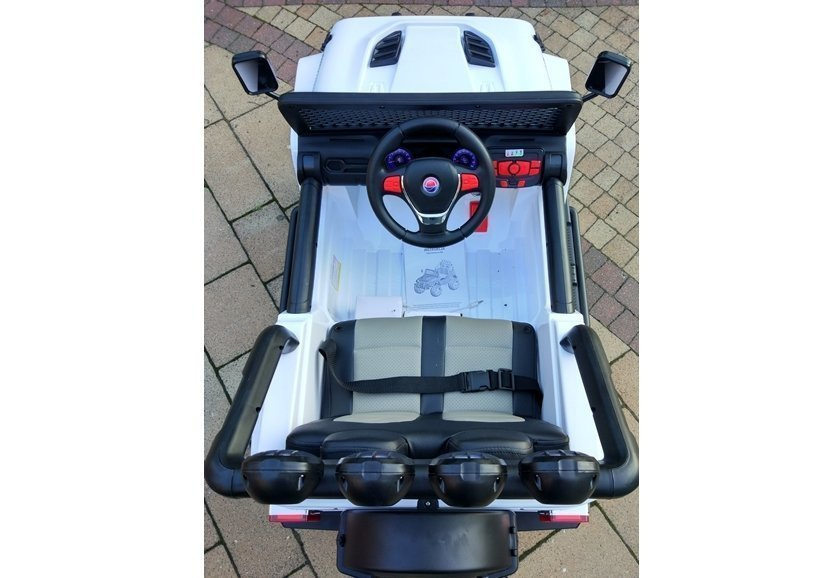Elektrinis visureigis vaikams jeep s2388, baltas