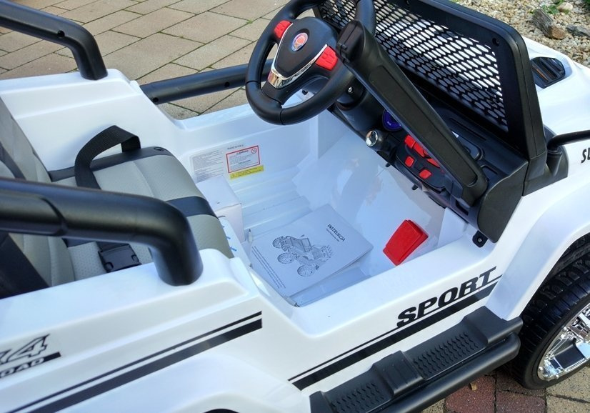 Elektrinis visureigis vaikams jeep s2388, baltas