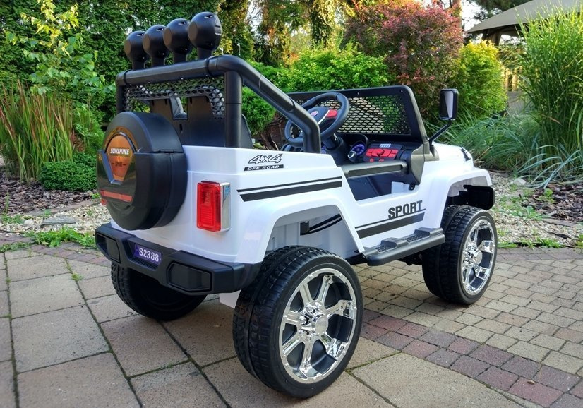 Elektrinis visureigis vaikams jeep s2388, baltas