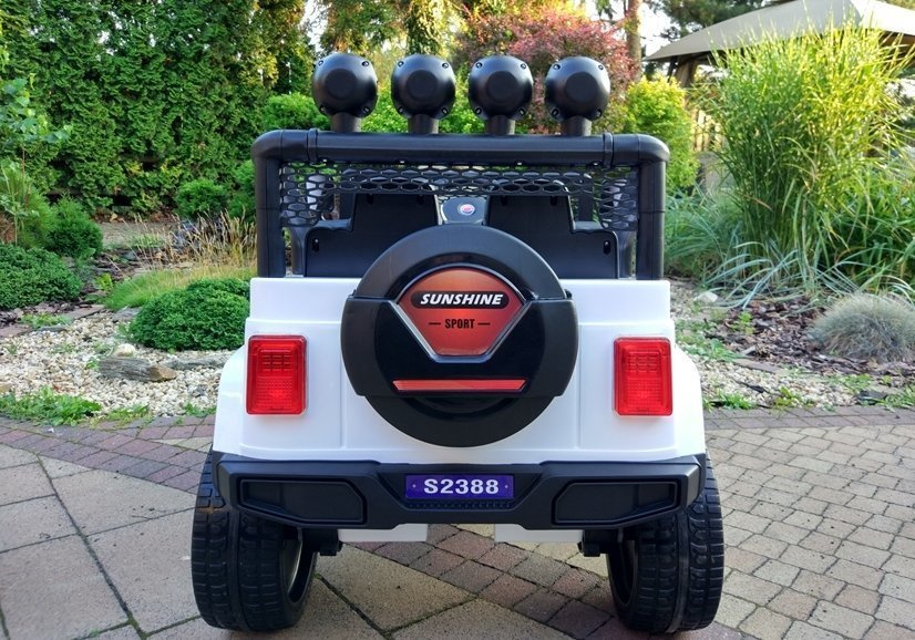 Elektrinis visureigis vaikams jeep s2388, baltas