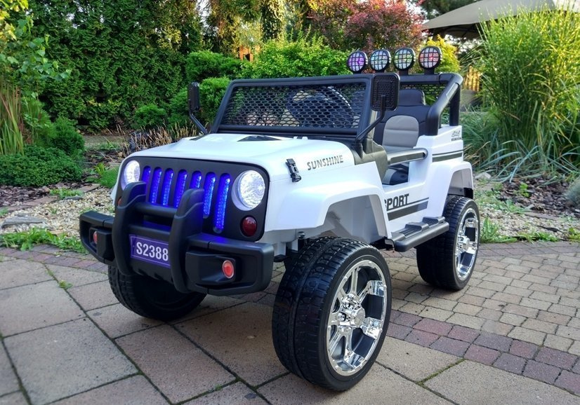 Elektrinis visureigis vaikams jeep s2388, baltas