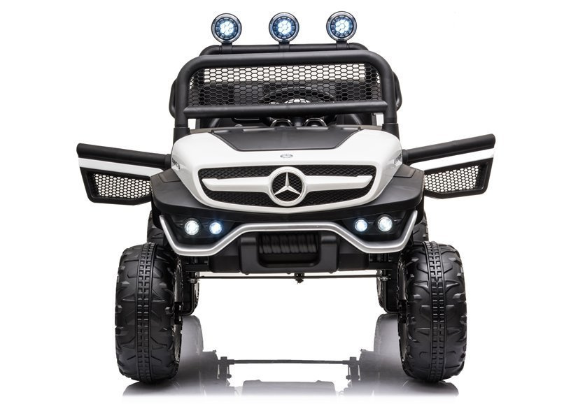 Vienvietis vaikiškas elektromobilis mercedes unimog s, baltas