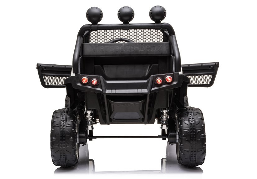 Vienvietis vaikiškas elektromobilis mercedes unimog s, baltas