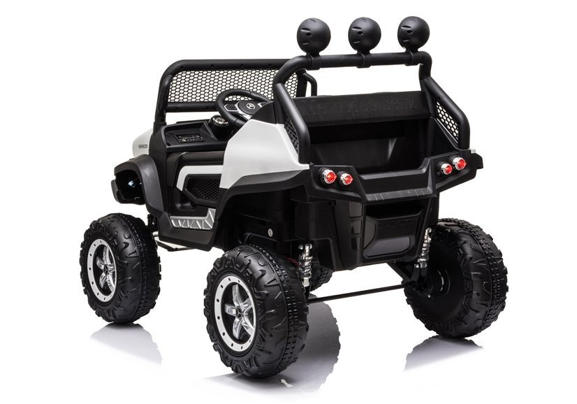 Vienvietis vaikiškas elektromobilis mercedes unimog s, baltas