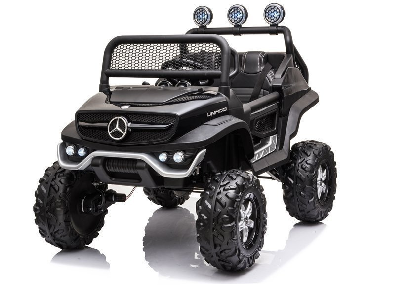 Vaikiškas elektromobilis mercedes unimog s, juodas-dažytas