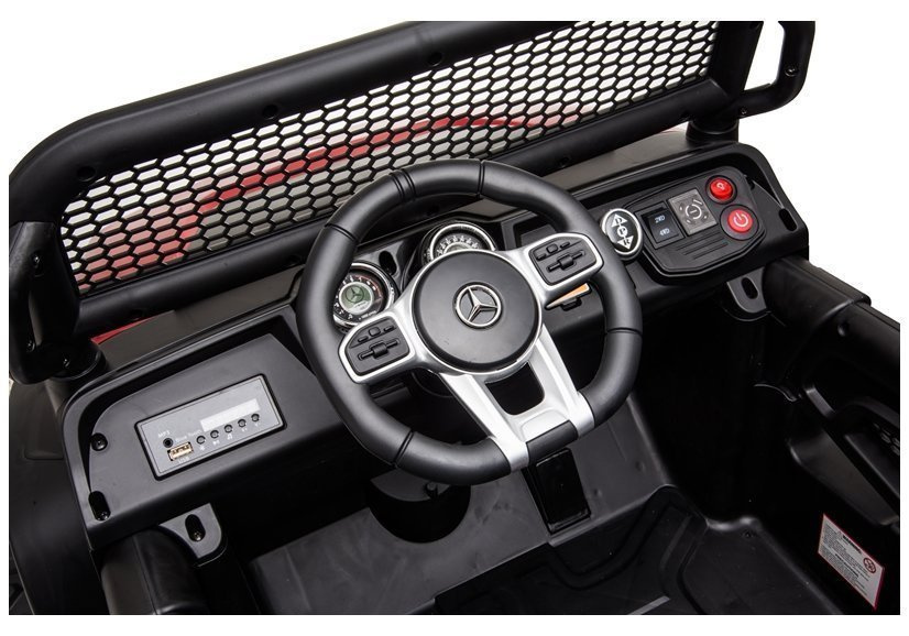 Vaikiškas elektromobilis mercedes unimog s, juodas-dažytas