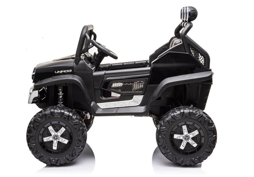 Vaikiškas elektromobilis mercedes unimog s, juodas-dažytas