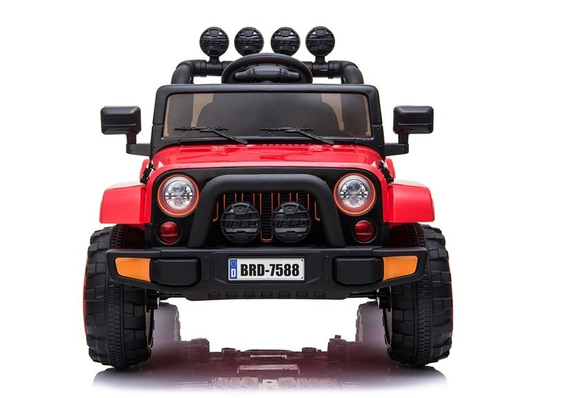 Elektromobilis vaikams jeep brd-7588, 4x4, raudonas, 3 m.+