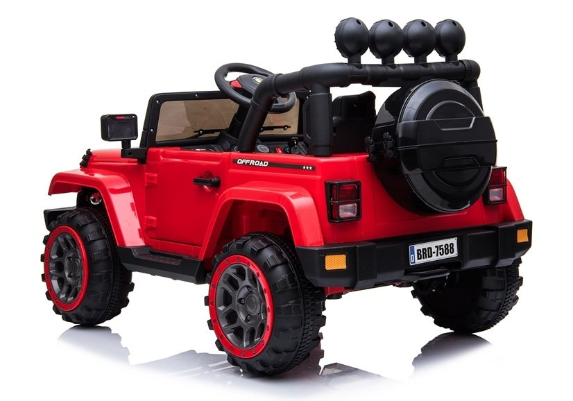 Elektromobilis vaikams jeep brd-7588, 4x4, raudonas, 3 m.+