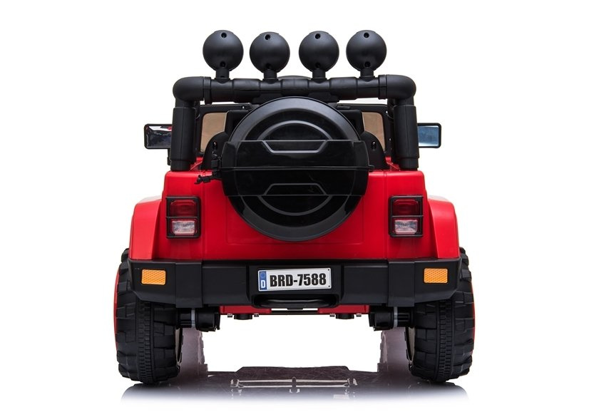Elektromobilis vaikams jeep brd-7588, 4x4, raudonas, 3 m.+