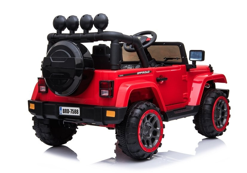 Elektromobilis vaikams jeep brd-7588, 4x4, raudonas, 3 m.+
