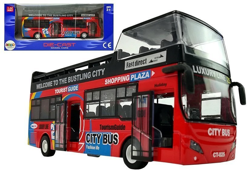 Dviejų aukštų autobusas, raudonas