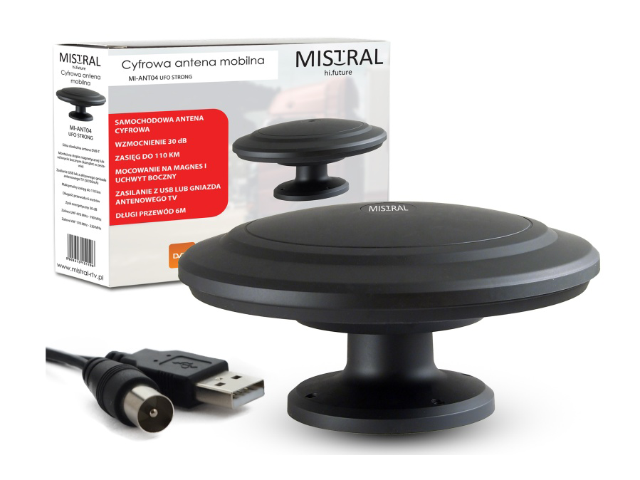 Automobilinė tv antena automobilinė tv antena mi-ant04 mistral juoda
