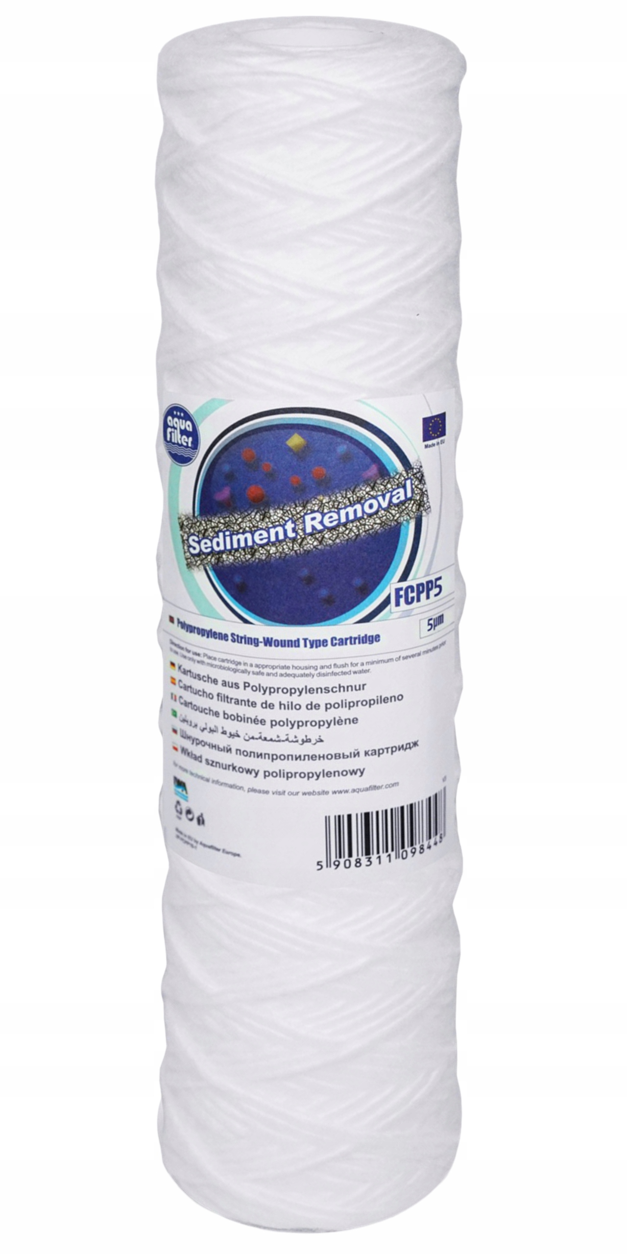 Aquafilter polipropileninis kasetinis filtras fcpp5 10'' 5 mikronų