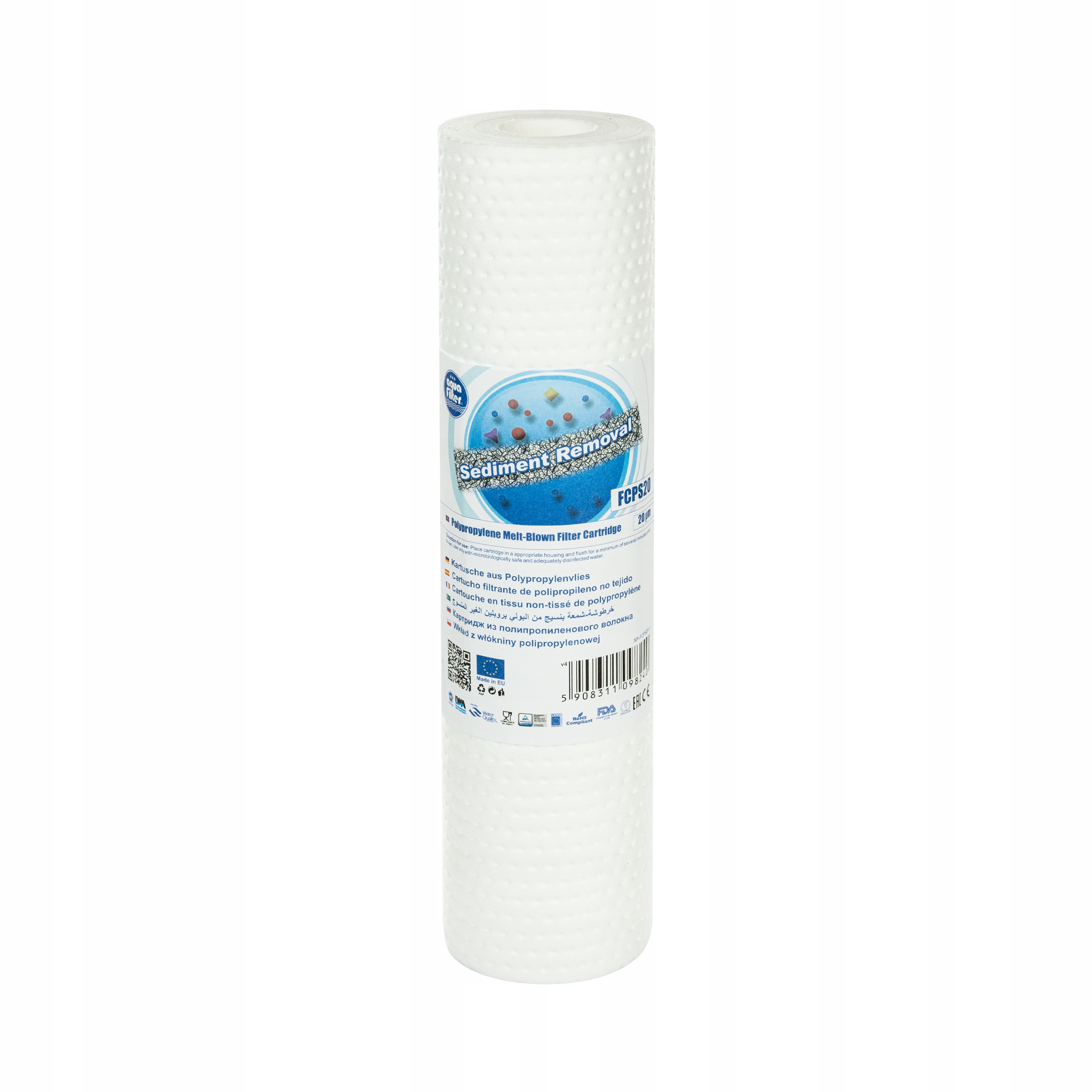 Aquafilter polipropileninis kasetinis filtras fcps20 10'' 20 mikronų