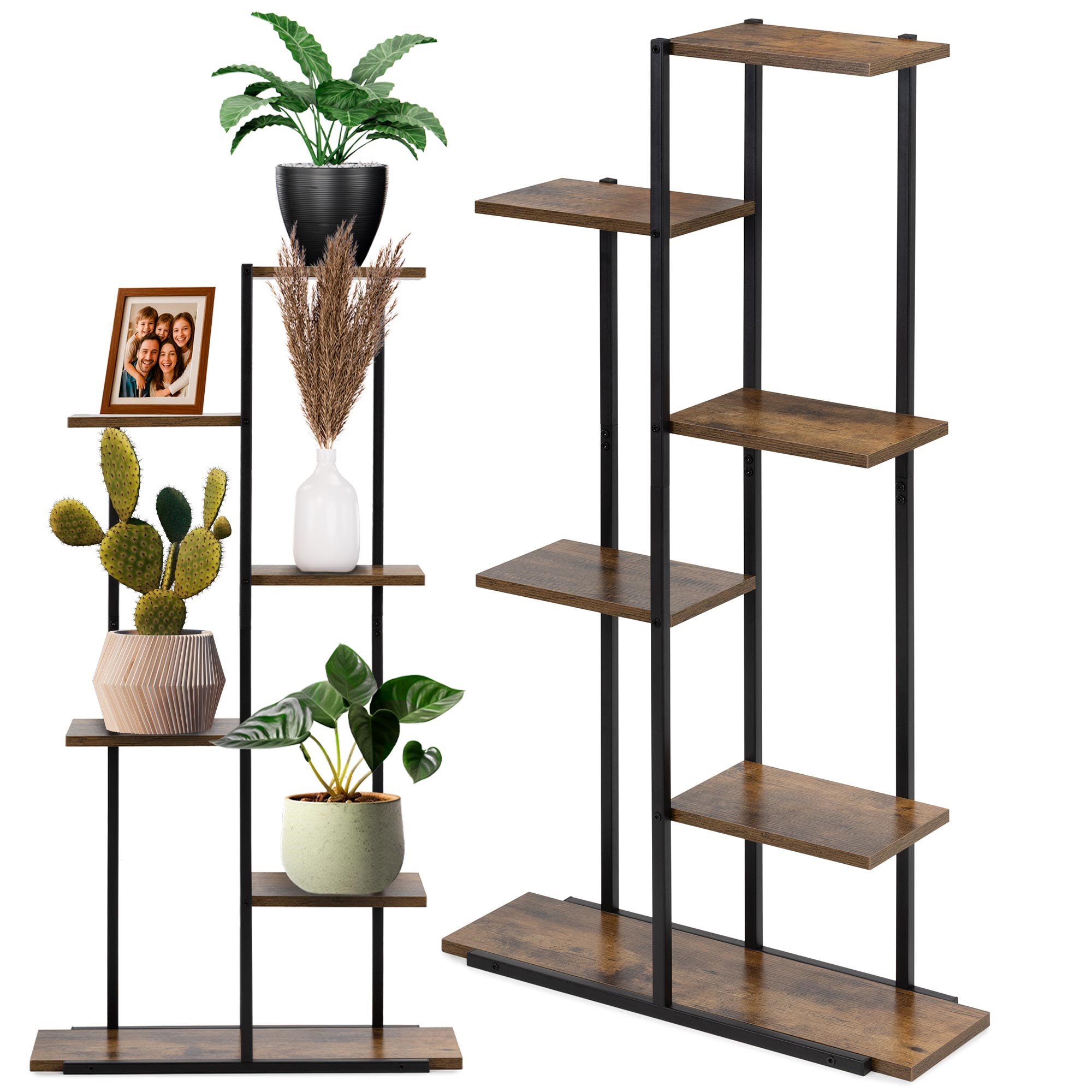 Gėlių stovas springos ga0211 su 6 lentynomis, 113 cm, metalinis