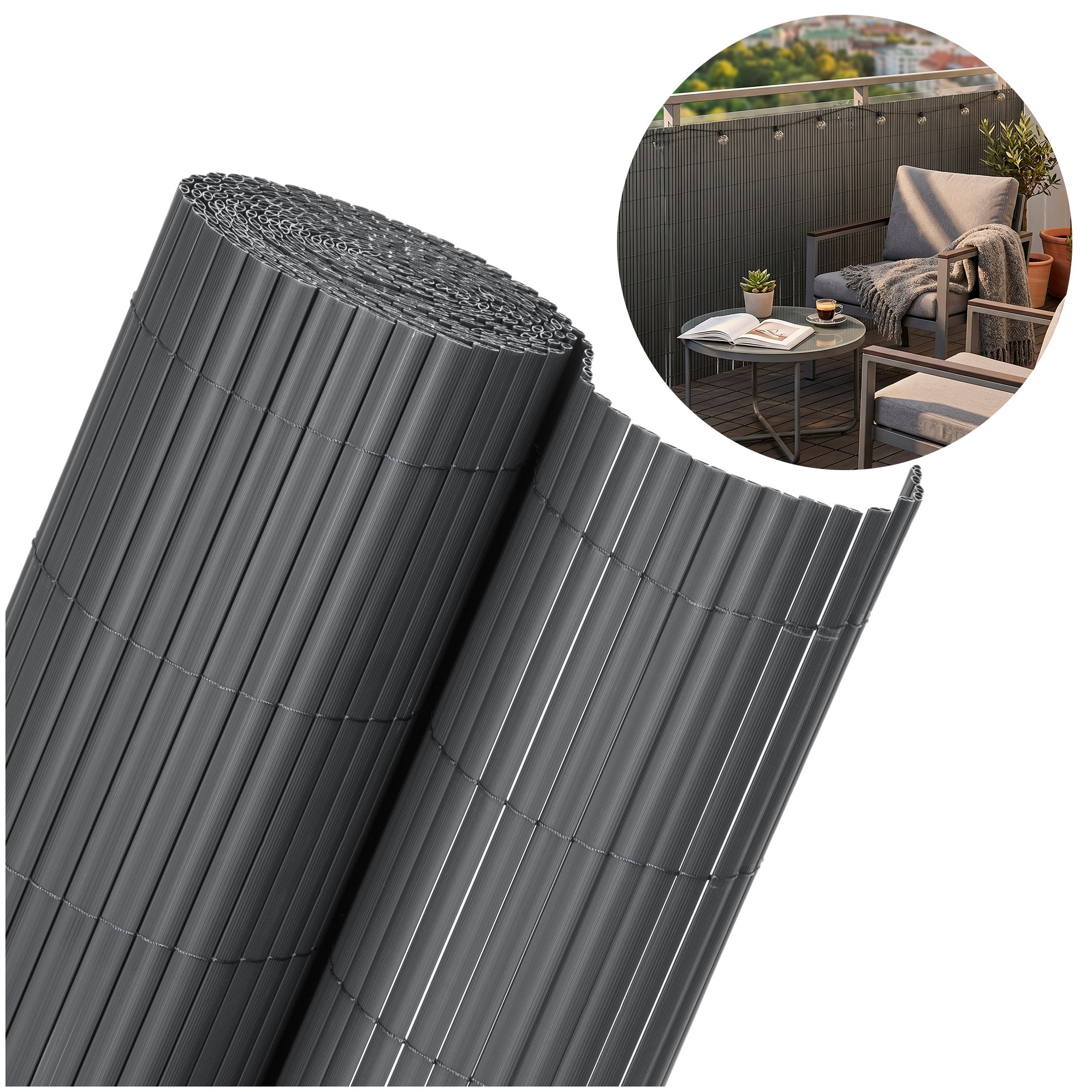 PVC balkono pertvara 500x140 cm