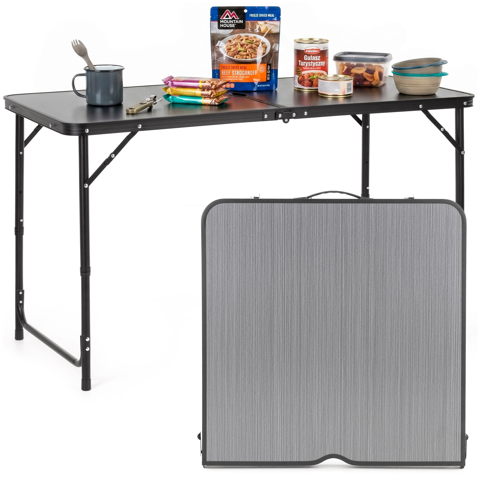 Kempingo stalas 120 x 60 cm 2