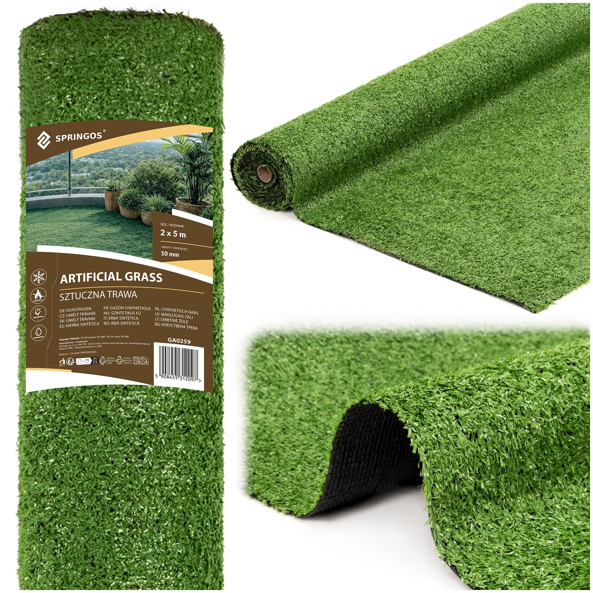 Dirbtinės žolės ritinys 2x5 m 2