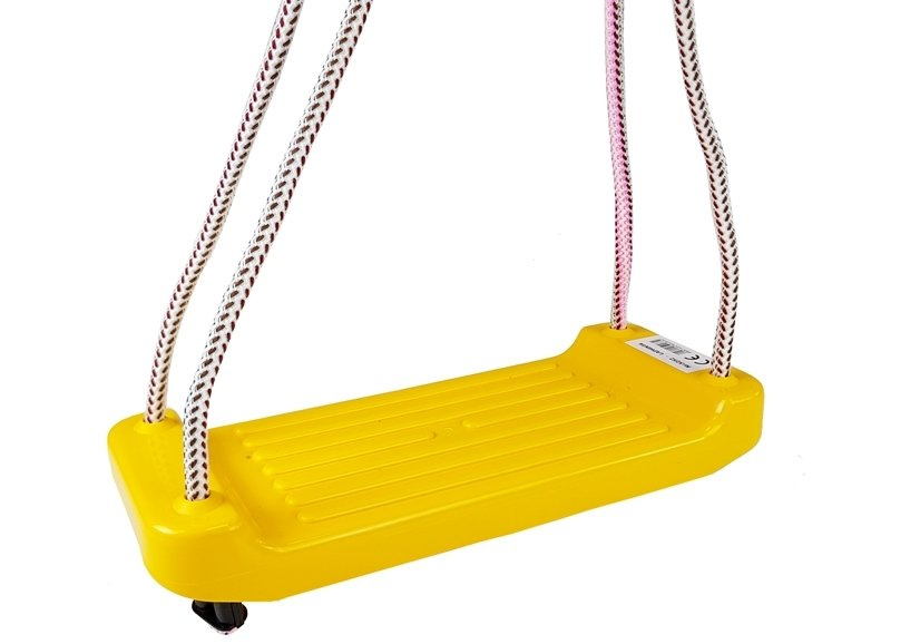 Plastikinė sūpynė – geltona lenta su virvėmis (modelis 5252)