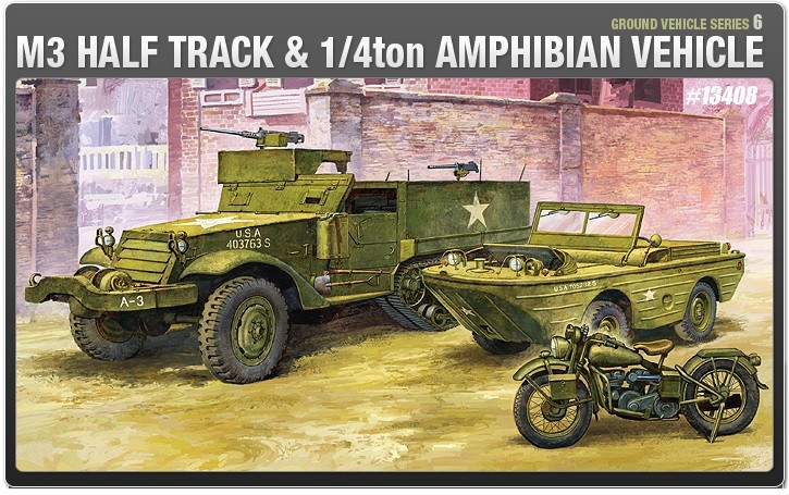 Klijuojamas modelis academy 13408 m3 u.s half track 1/72