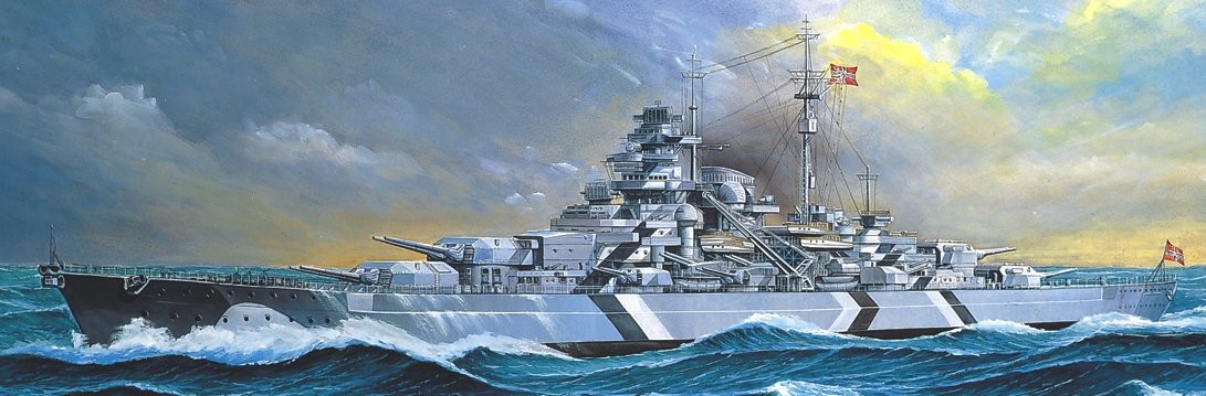 Klijuojamas modelis academy battleship tirpit, pilkas
