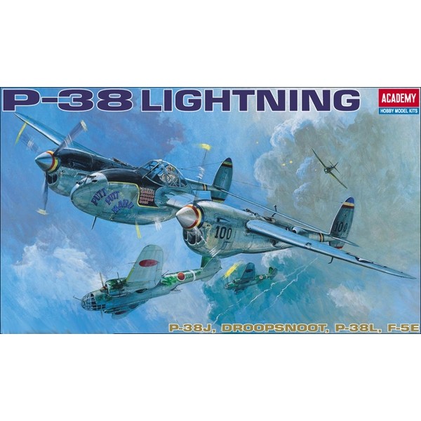 Konstruktorius orlaivis academy p-38 e/j/l 1:48