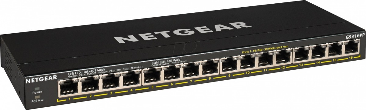 Komutatorius netgear gs316p-100eus
