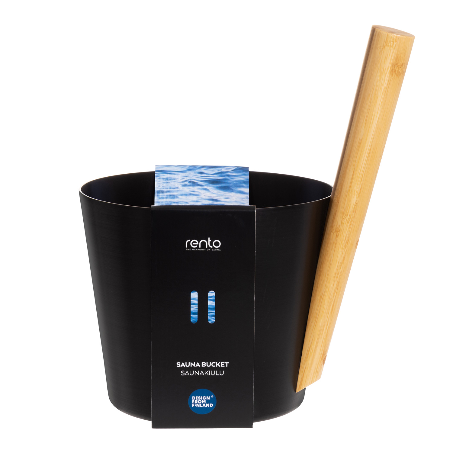 Pirties kibiras RENTO BLACK, juodas, 5 l, Ø 23 × 35 cm