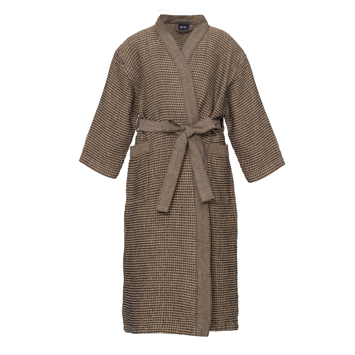 Vaikiškas chalatas su diržu, rudas, L/XL (122–134 cm)