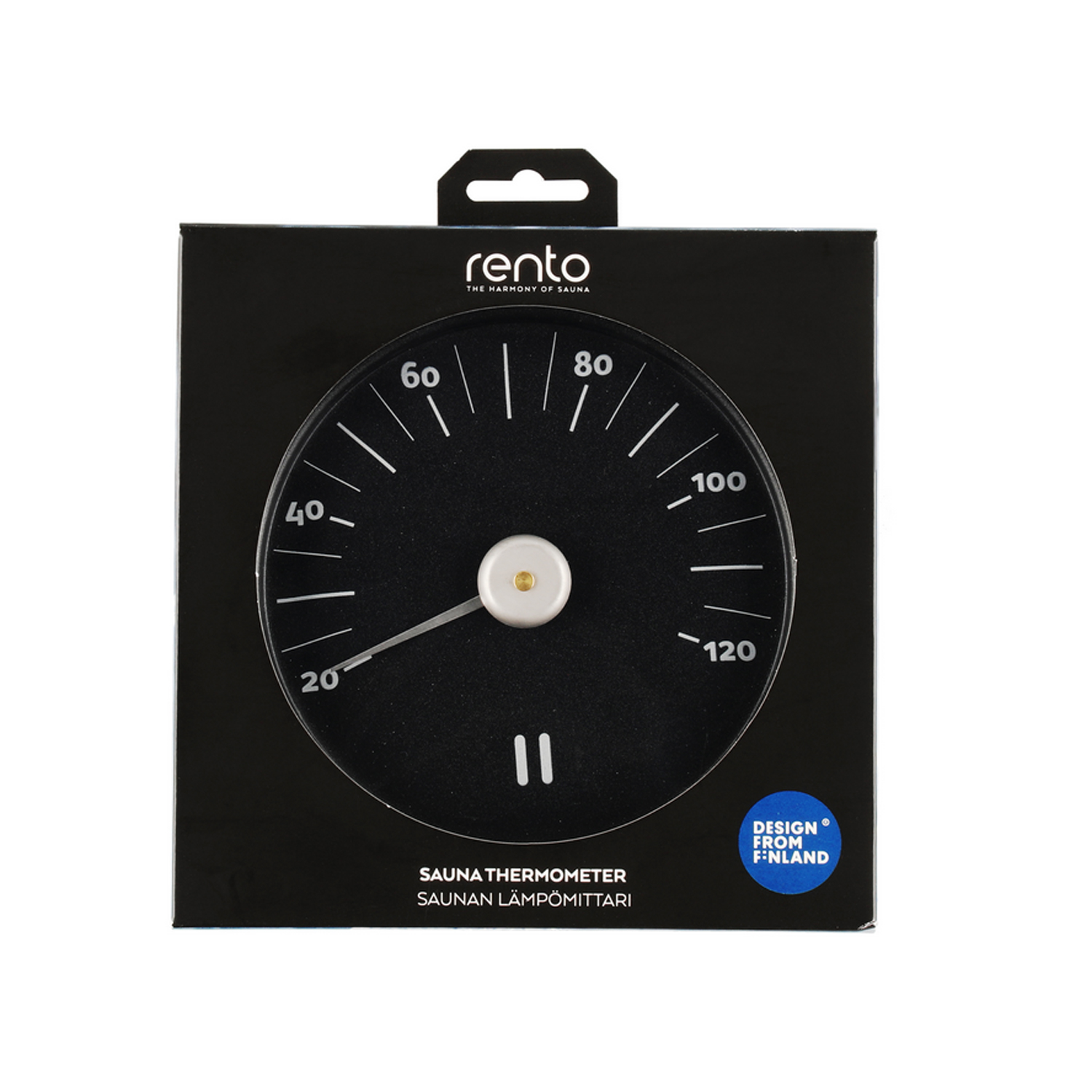 Pirties termometras Rento Black, juodas, Ø 15 × 2 cm