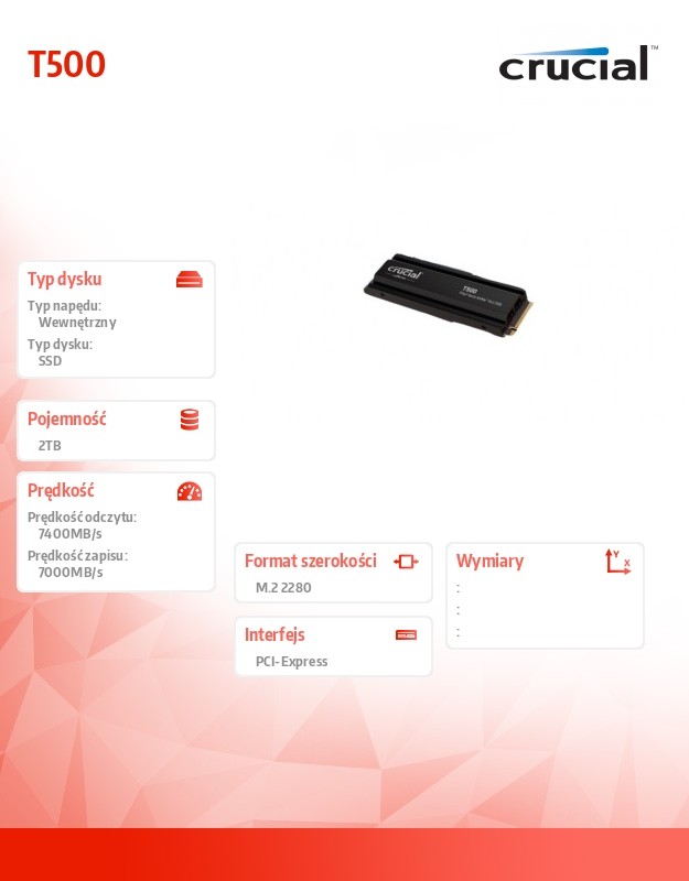 Ssd vidinis kietasis diskas crucial t500 (ct2000t500ssd8)