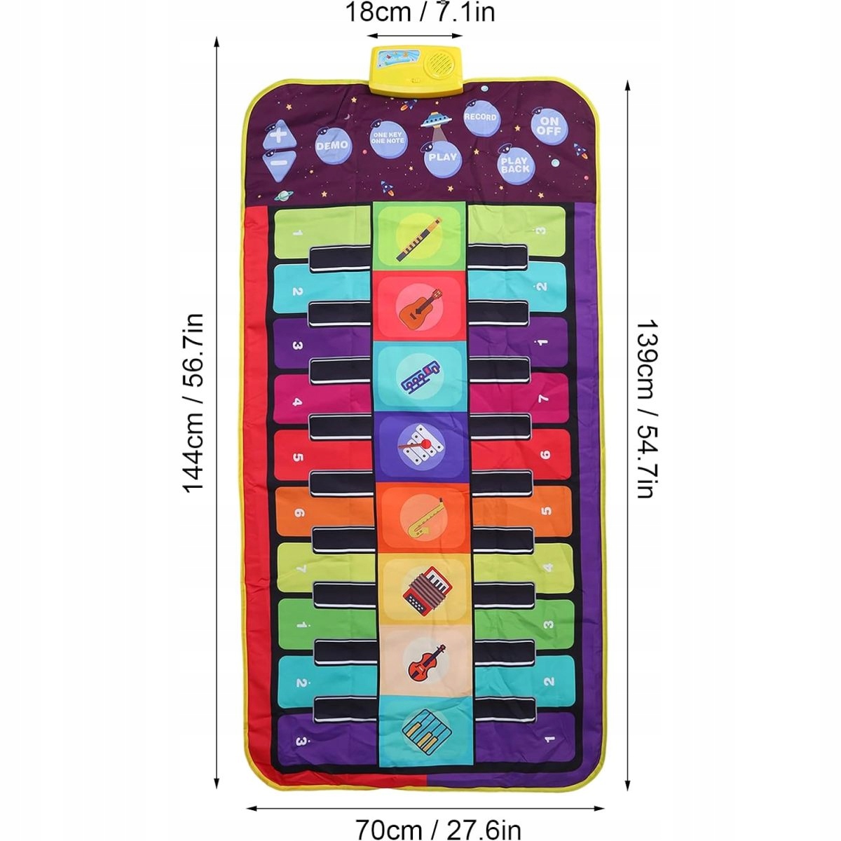 Didelis  muzikinis šokių kilimėlis vaikams 140cm