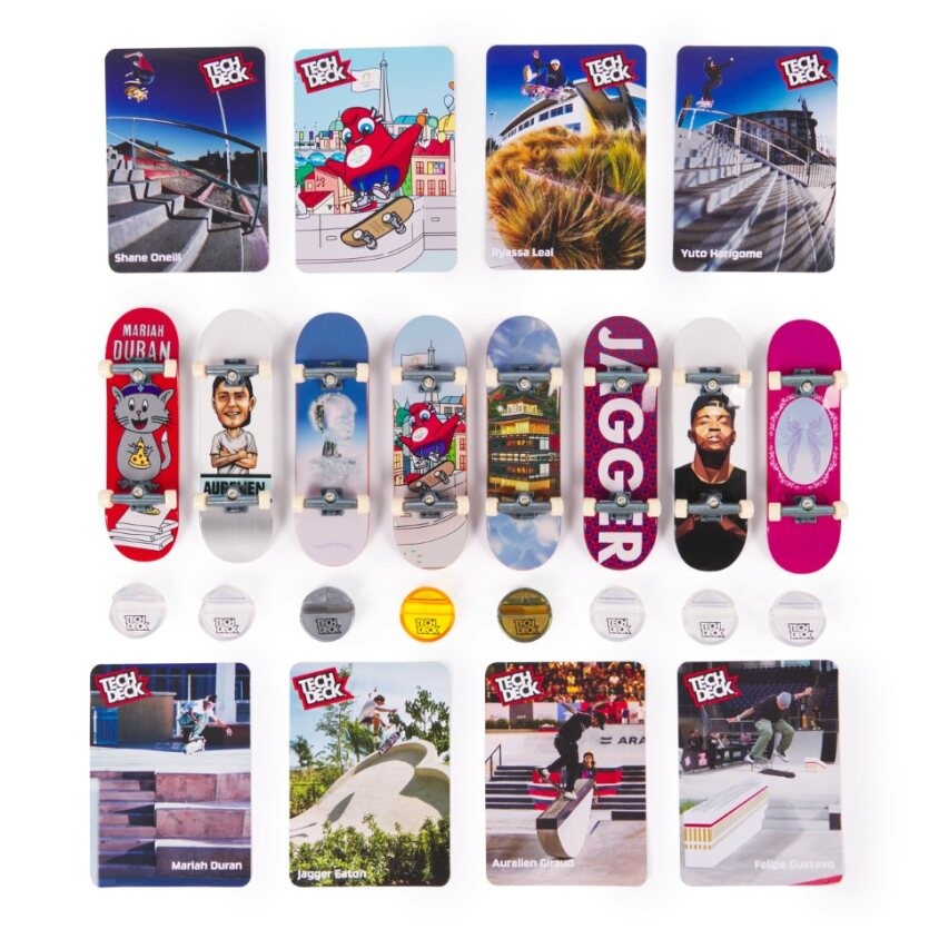 8 pirščiukų riedlenčių rinkinys tech deck competition legends su priedais