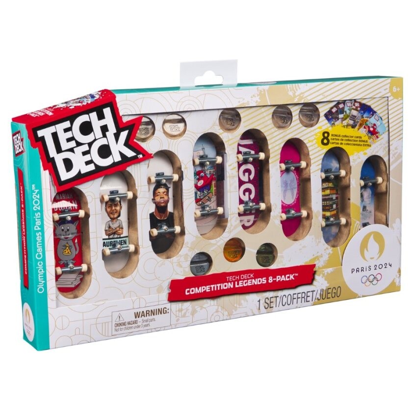 8 pirščiukų riedlenčių rinkinys tech deck competition legends su priedais