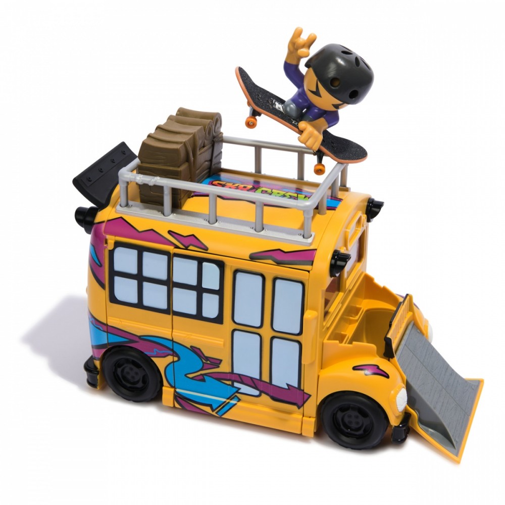 Žaislų rinkinys tech deck rampa ultra sk8 crew bus + kolekcinė riedlentė + figūrėlė