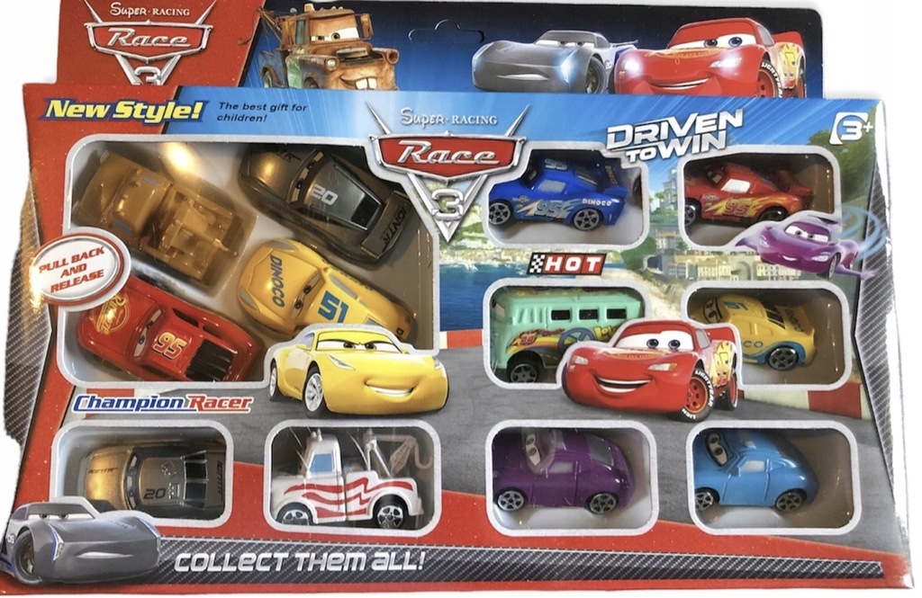 12 automobilių rinkinys 'McQueen Zygzak'
