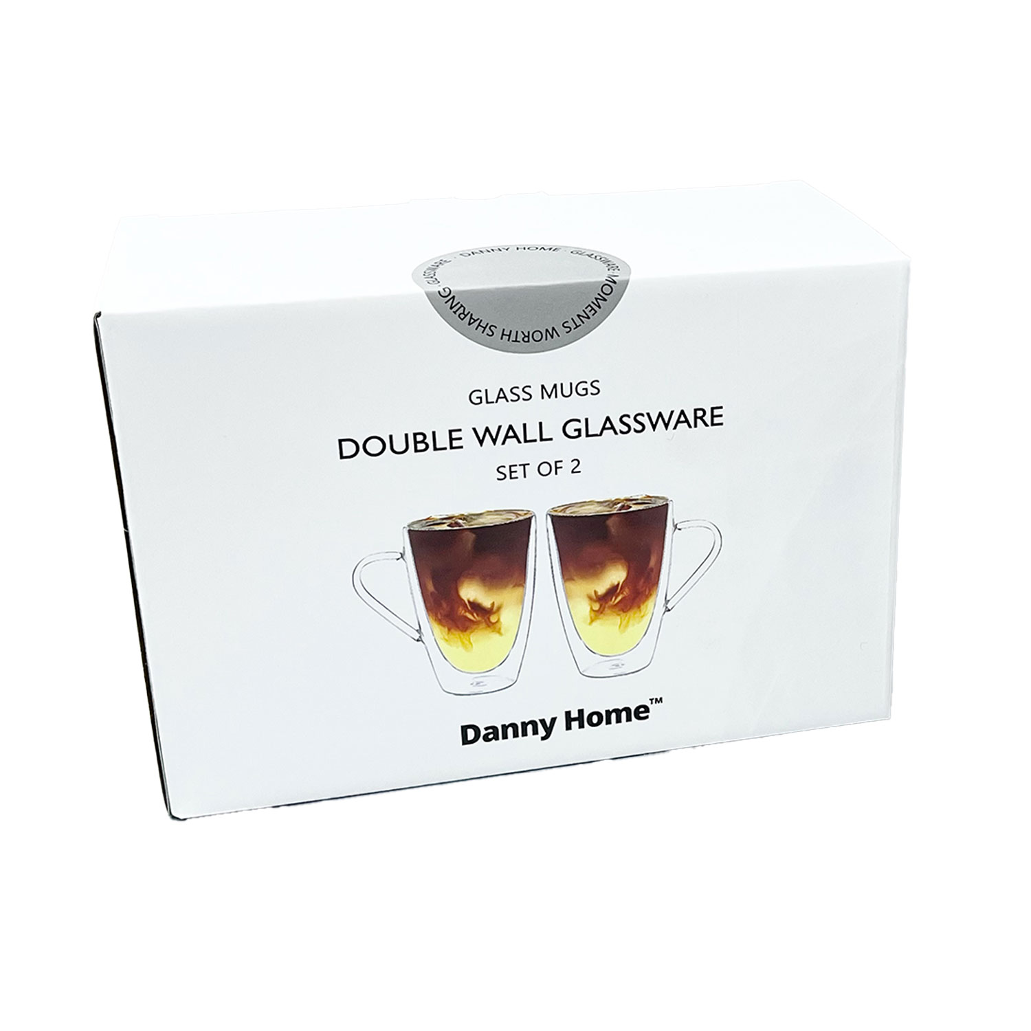 Stikliniai dvisieniai puodeliai, 350 ml, 2 vnt. 3