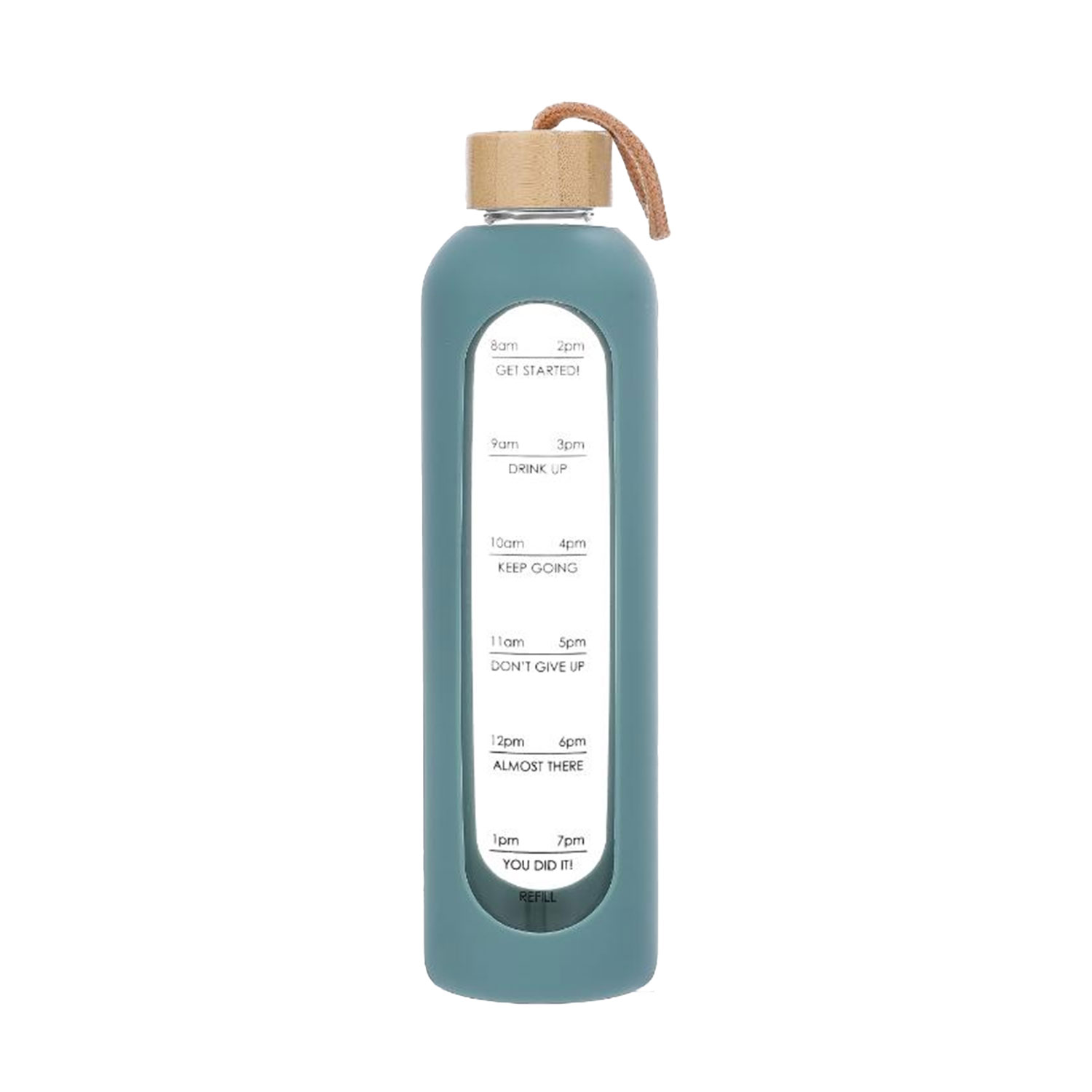 Gertuvė stiklinė su bambuku, žalia, 28 cm, 1 l